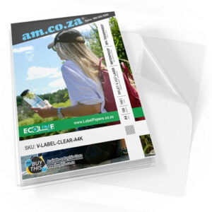 V-LABEL/CLEAR/A4K: ECOLine Inkjet-A4 100 Sheets Waterproof Adhesive Paper (80% Transparent A4)